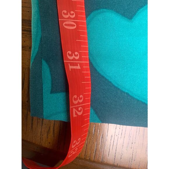 Dear Drew Barrymore Romantic High Waisted Wide Leg Teal Hearts Pants Size 4 - Picture 11 of 12